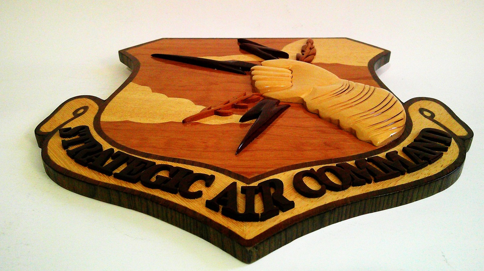 Strategic Air Command Shield Military Wooden Wall Plaque 11.5 x 11