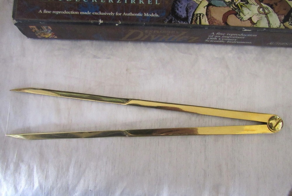 Rare Explorer's Authentic Models Brass Drawing Dividers Calipers Old School