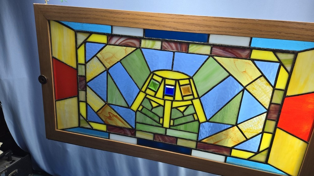 Framed Stained Glass Slag Ninja Turtle Panel Robot Transformer Warrior Samurai