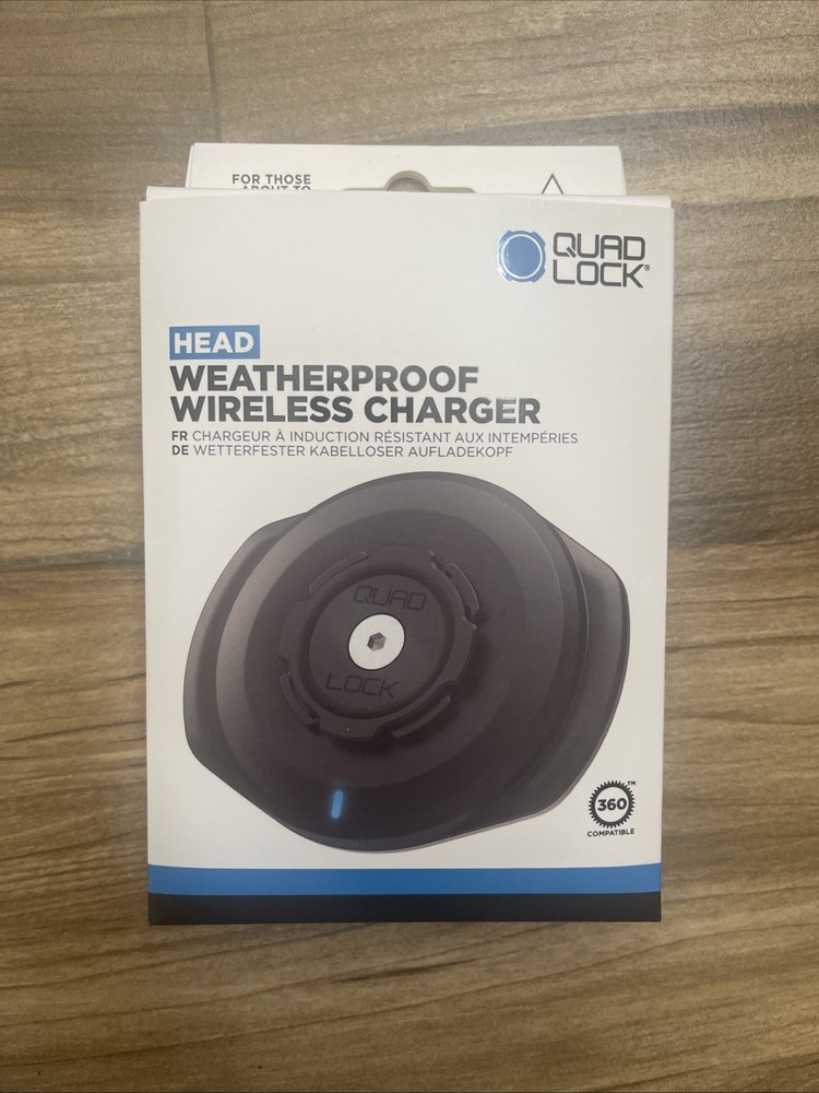 Quad Lock Motorcycle Fork Stem Mount PRO USB Wireless Charger Vibration Dampener