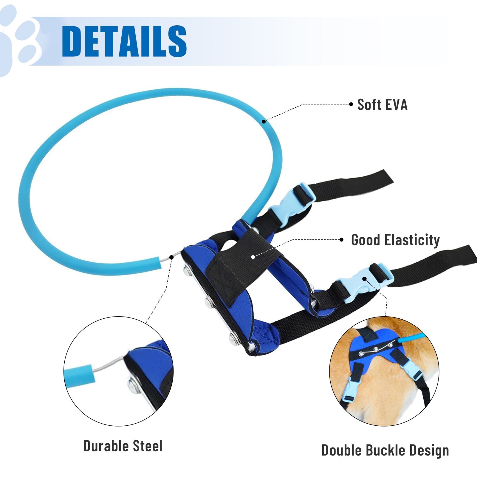 Blind Dog Protective Halo Dog Harness Collar,Confidence Building Harness Guiding