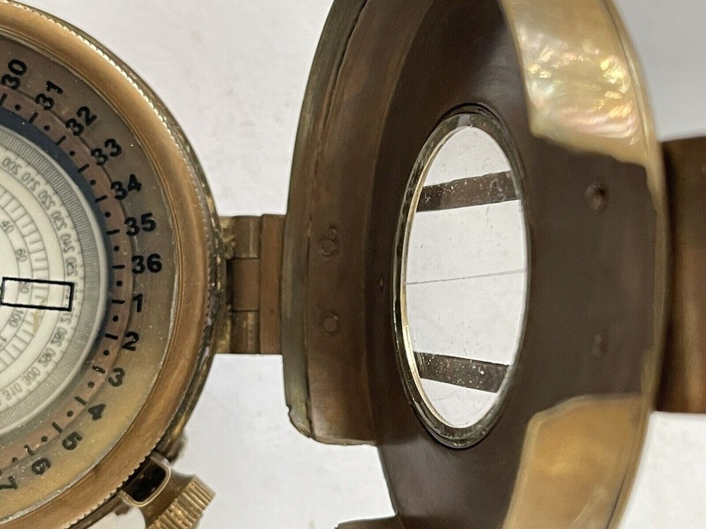Solid Brass Engineer Survey Prismatic Compass With Leather Case