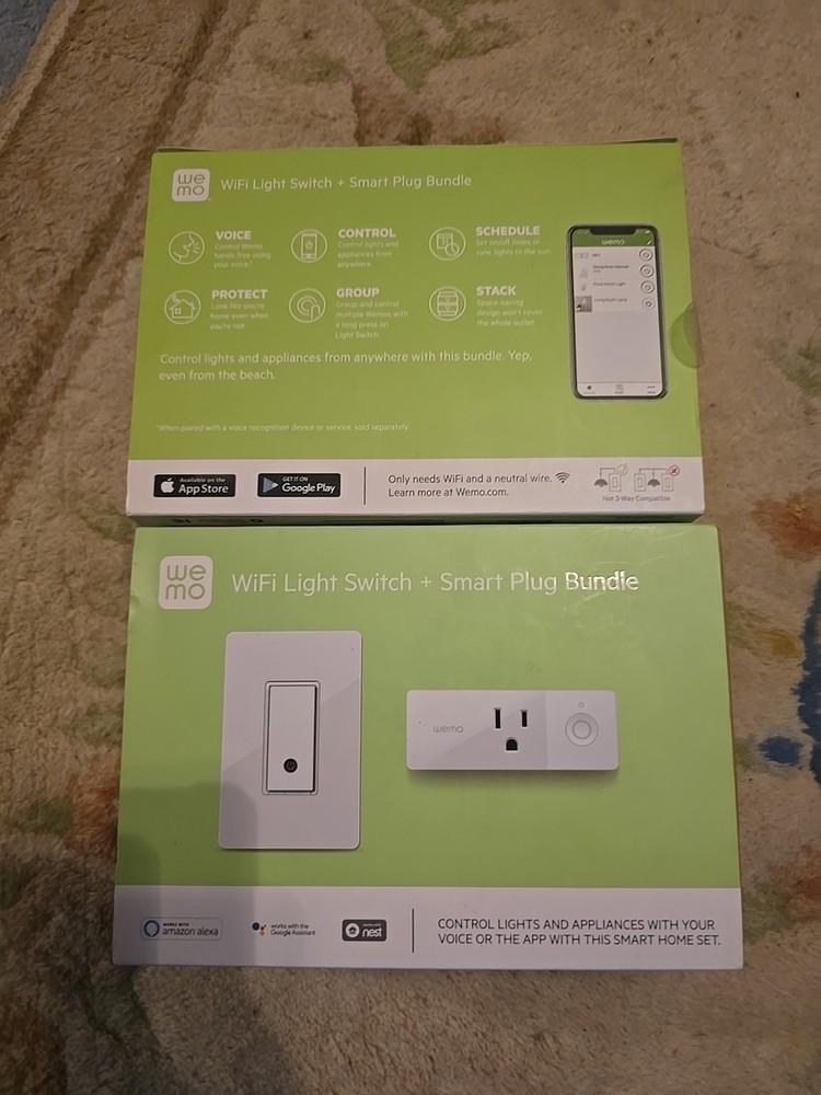Belkin WeMo WiFi Light Switch + Smart Plug Bundle, Voice Control WLSP3063-BDL
