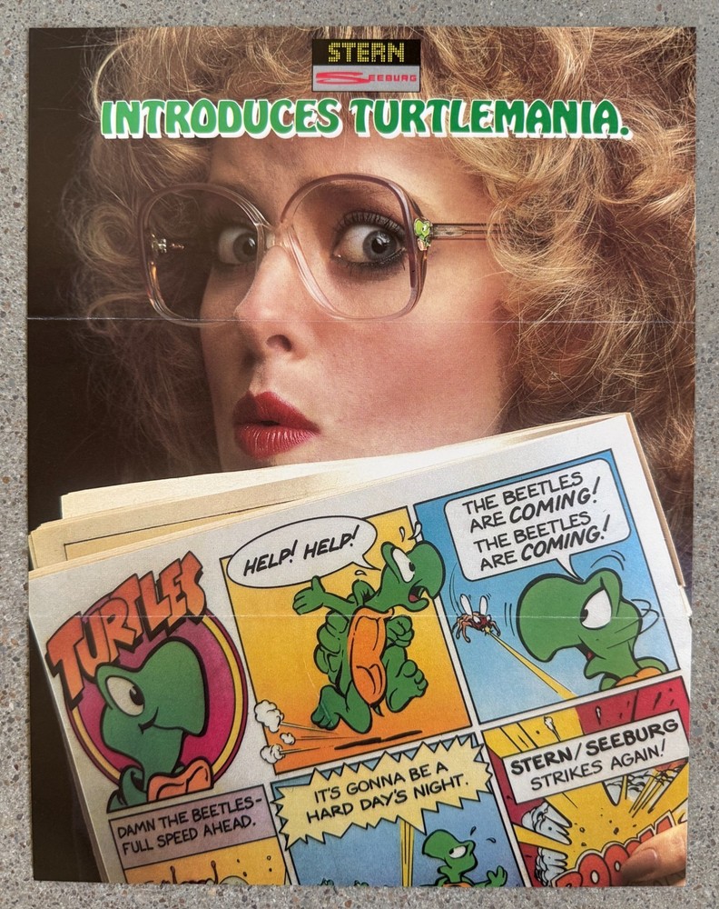 Turtles Original Arcade Flyer | 1981 Stern | Very Good Condition