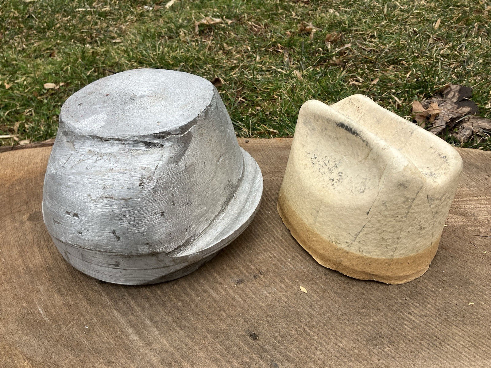 VTG Millinery Cowboy Hat Block with Hard Rubber Form Insert Matching Pair Childs