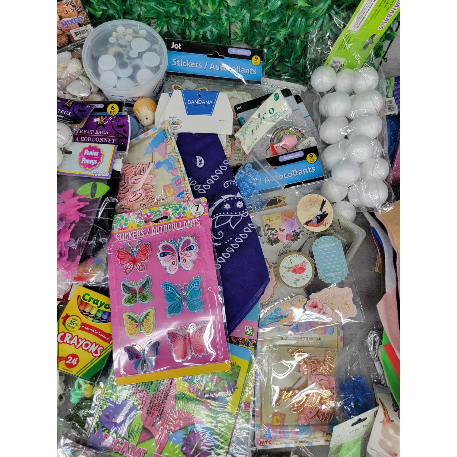 10lbs Craft Supply Bundle Mixed Lot Embellishments Stickers Fabric Tape Beads