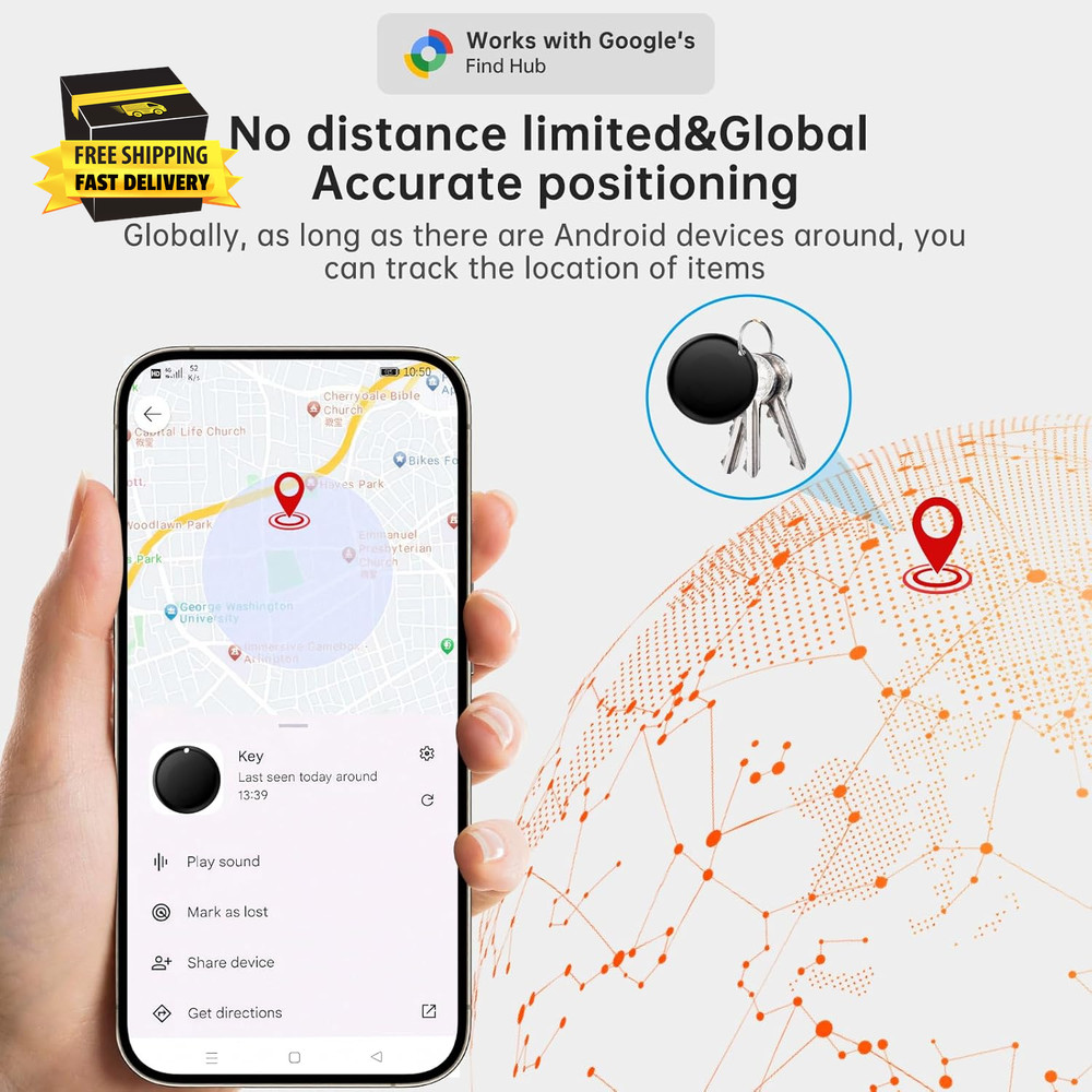 Air Tracker Tag for Android（Android Only ） IP65 Waterproof Smart Tag & Item Find