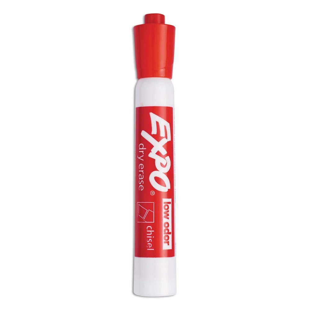 Low Odor Dry Erase Markers Chisel Tip Red 12 Count