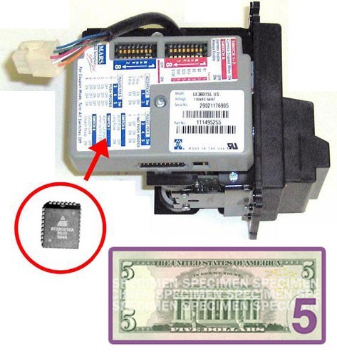 Mars LE3800  2008 $5 update chip  for bill acceptor  validator- easy to install