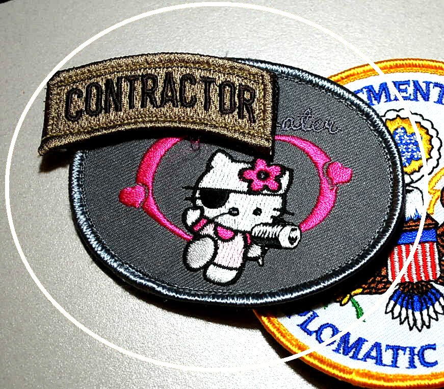 PMC DIPLOMATIC SECURITY DSS vêlkrö 3-PC: US FLAG + CONTRACTOR + BLKWATER (KITTY)