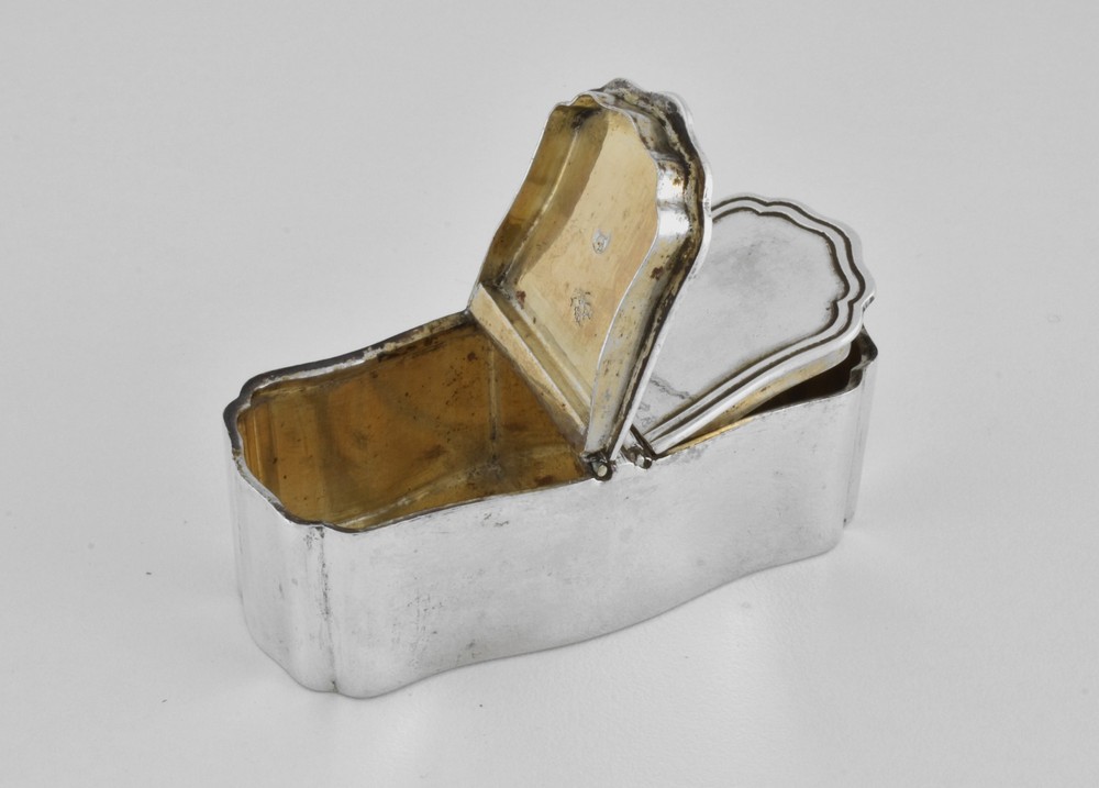 Antique Austrian Victorian Solid Silver Double Lidded Snuff Box, Royal Interest