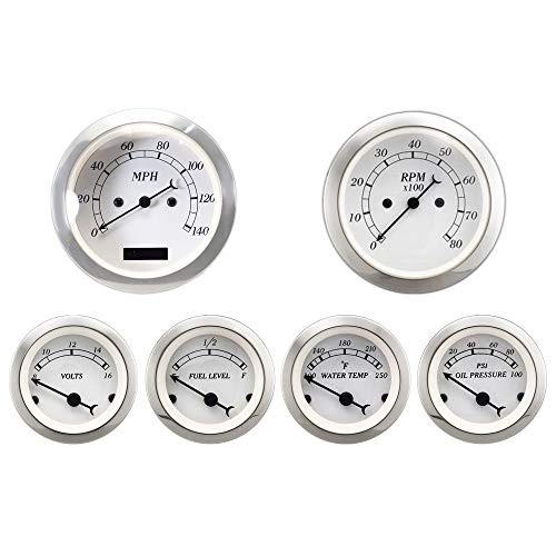 6 Gauge Set Classic with ECU Based Digital Electrical Speedometer White Dial