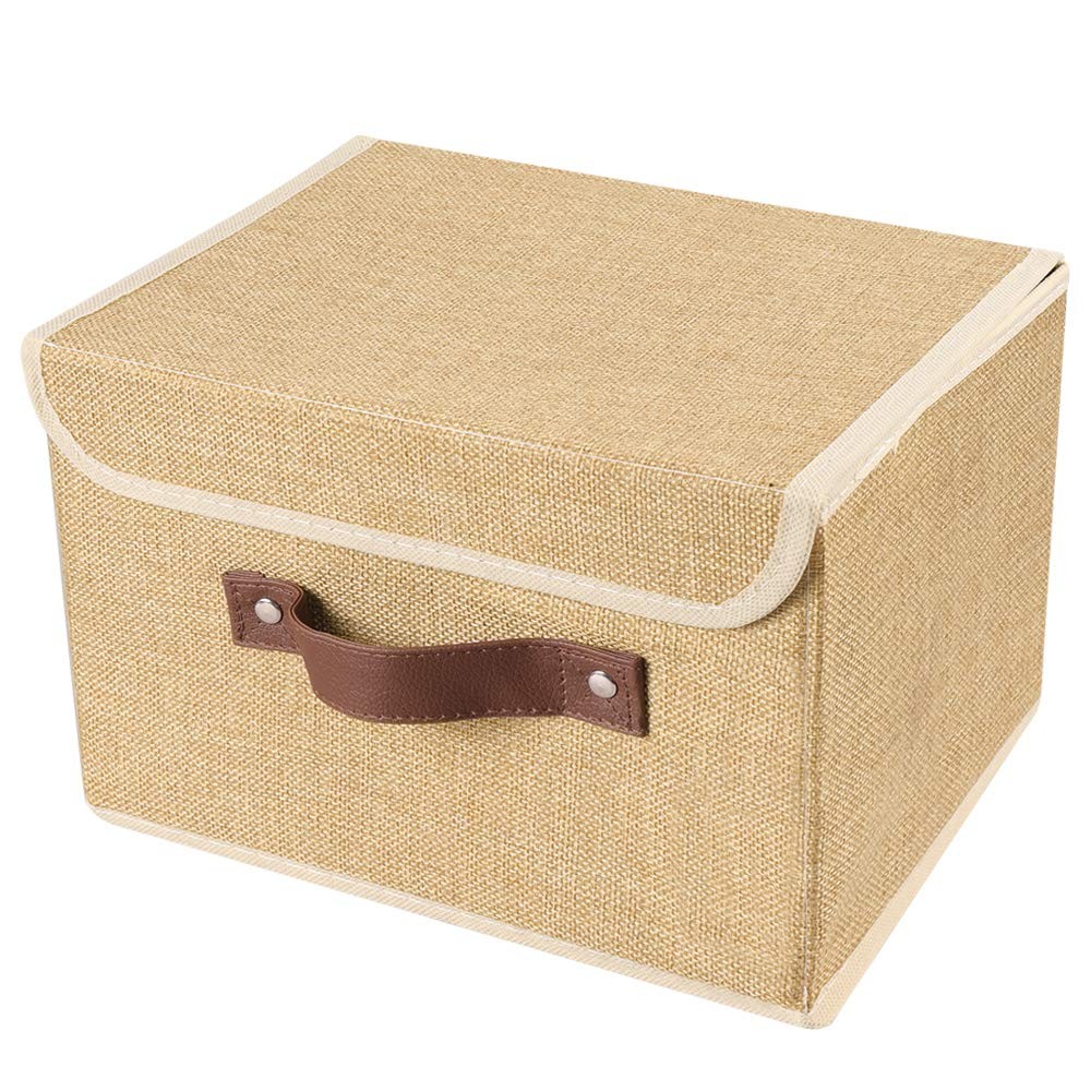 Storage Bins Boxes with Lids 2 Pack Decorative Storage Boxes Collapsible Fabr...