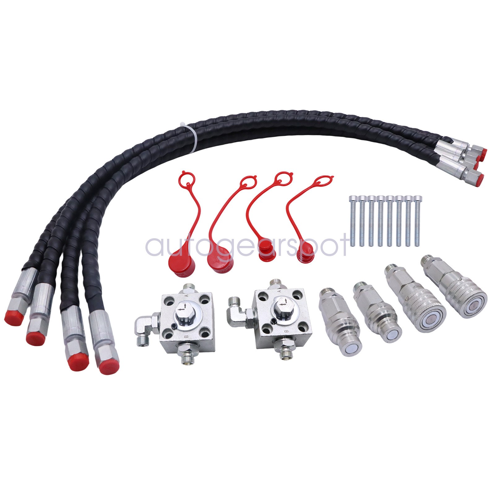 2 Three Way Diverter Valves For 1-2 ton Chinese Mini Excavator w/ Quick Connects