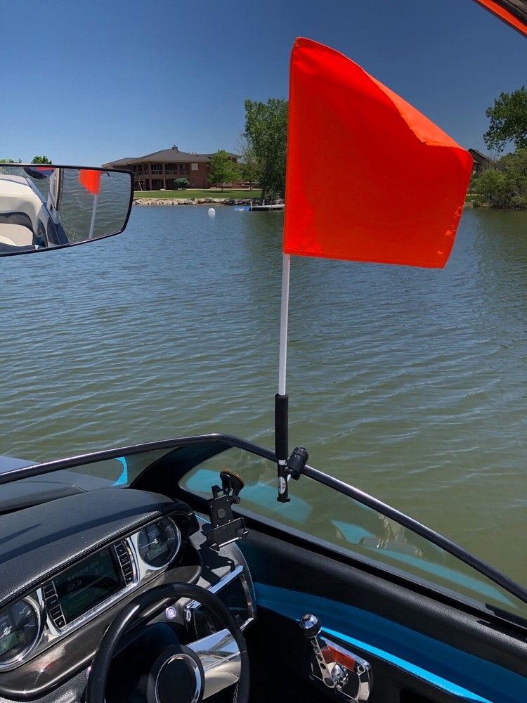 Skier Down Flag Holder - Window Mount (It Rotates!!)