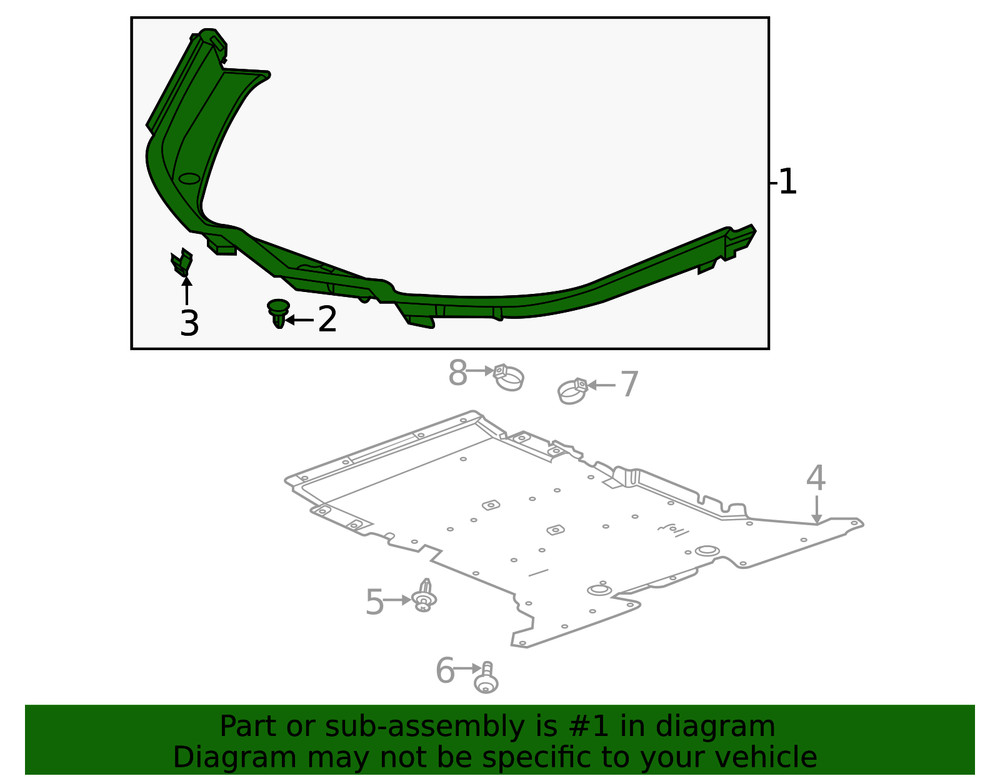 Genuine GM Front Compartment Front Sight Shield 84732136