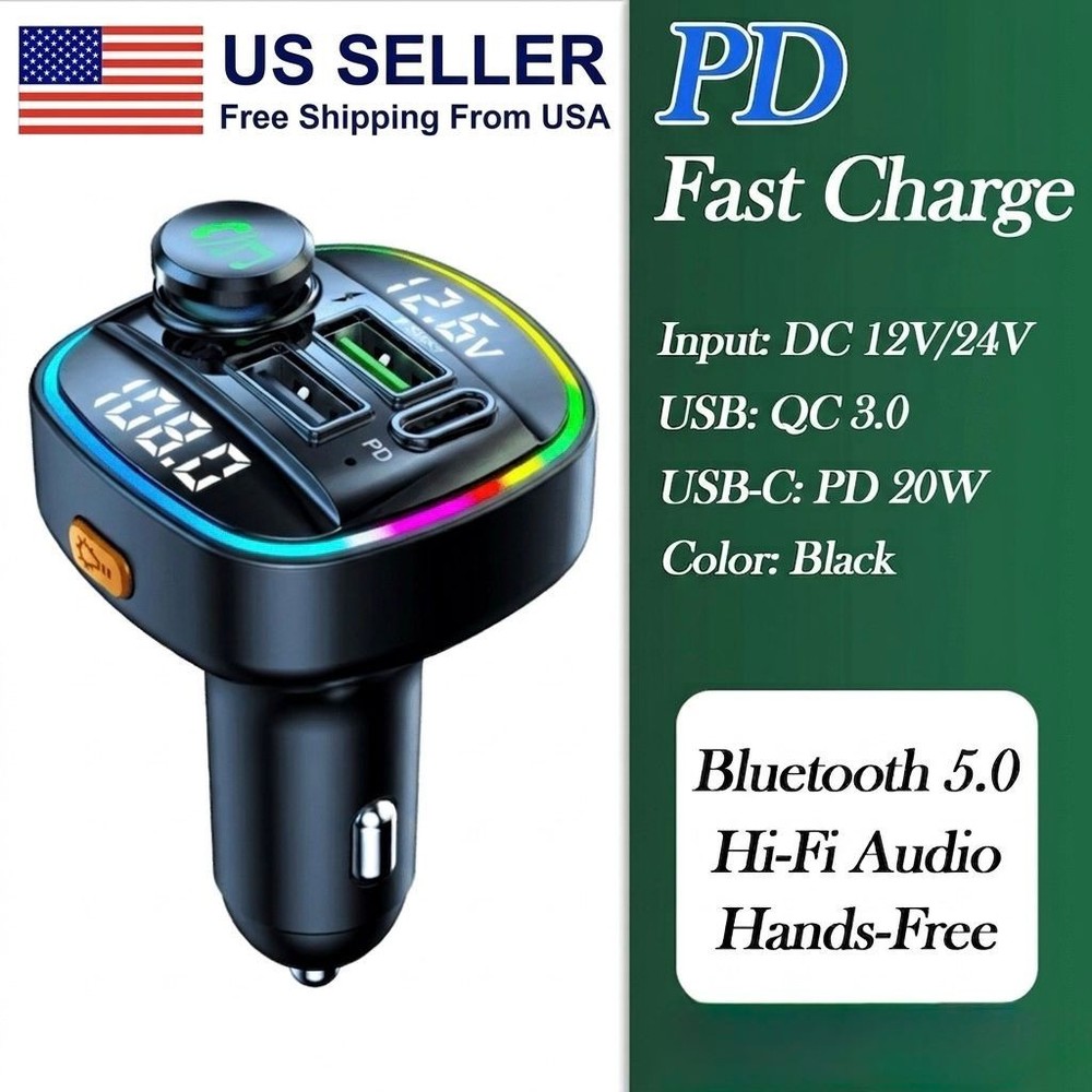 Bluetooth FM Transmitter Car Adapter Handsfree Radio USB Charger AUX Audio Pro X