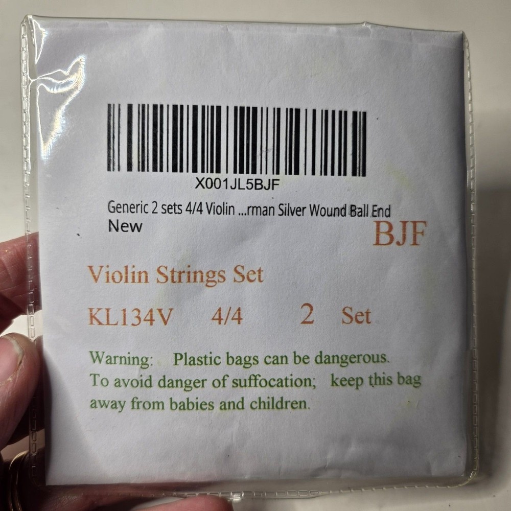 4/4 Violin Strings Unbranded QUANTITY 2 SET Silver Wound Ball End NEW