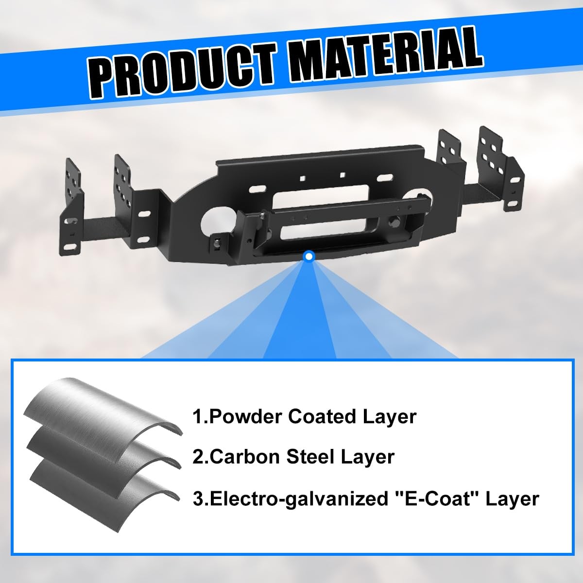 Front Hidden Winch Plate for 2019 2020 2021 Chevy Silverado 1500 Pickup Trucks