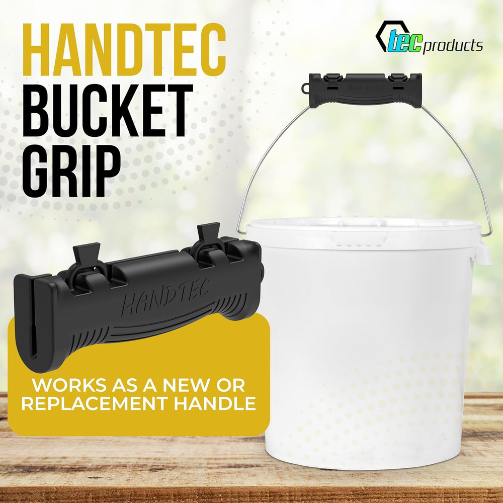 TEC Products HANDTEC Bucket Handle Grip - Ergonomic Rubber Handle Replacement fo