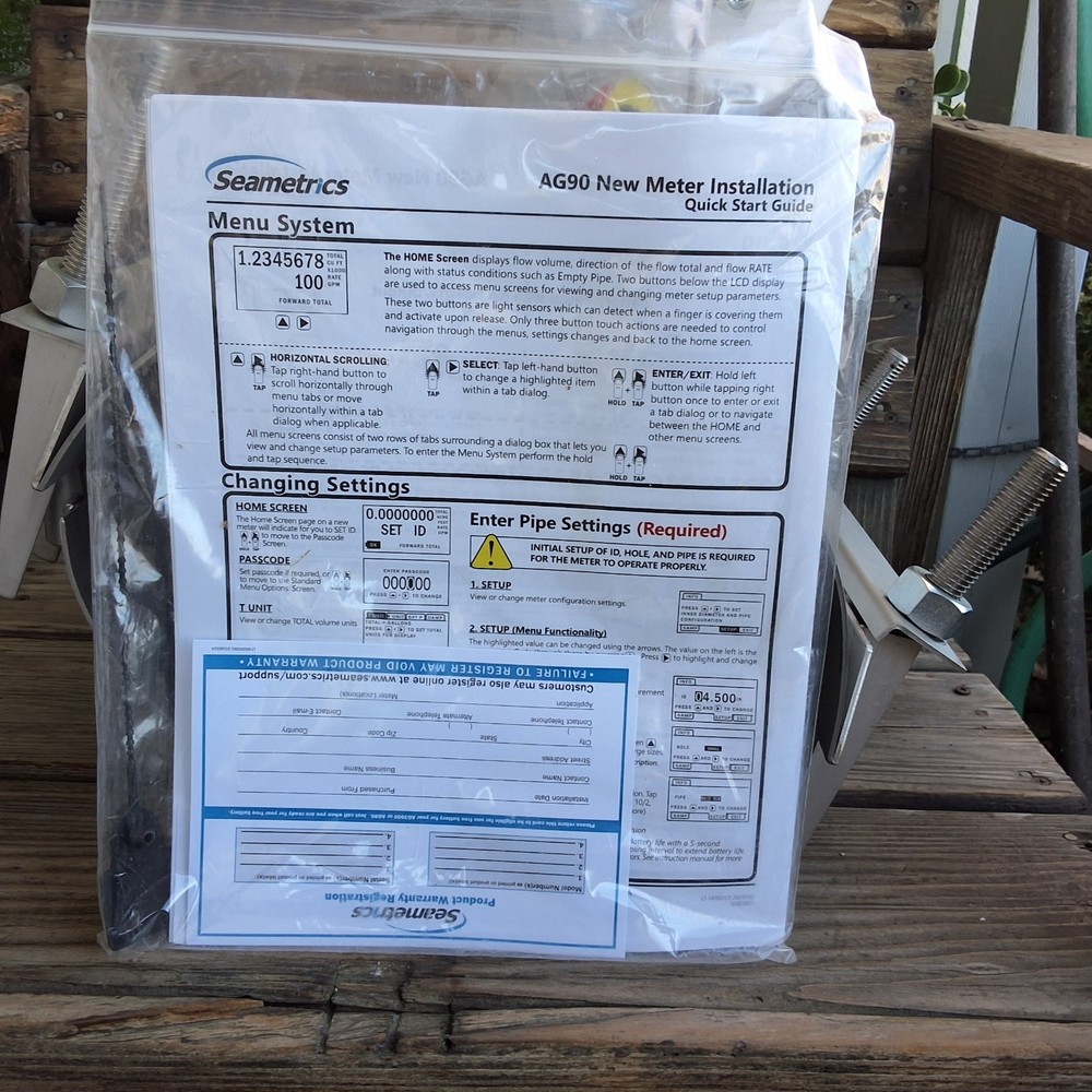 Seametrics AG90-10 Saddle Flowmeter 10" - Battery Powered