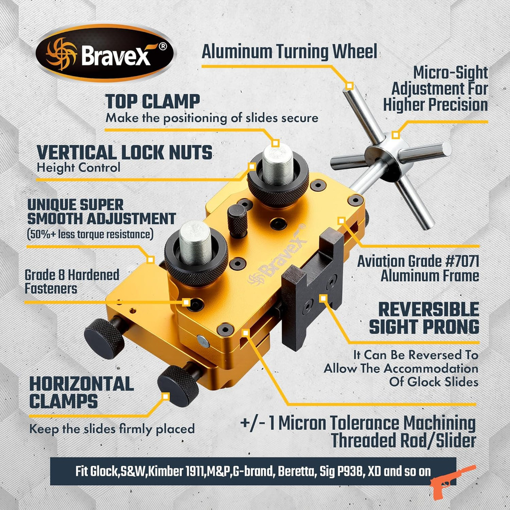 [Upgraded] Sight Pusher, Sight Pusher Tool with Rotatable Sight Prong for Front