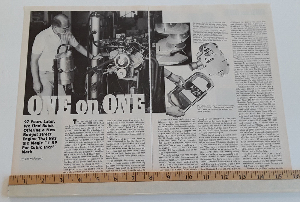 JIM RUGGLES BUICK V6  ORIGINAL 1983  ARTICLE