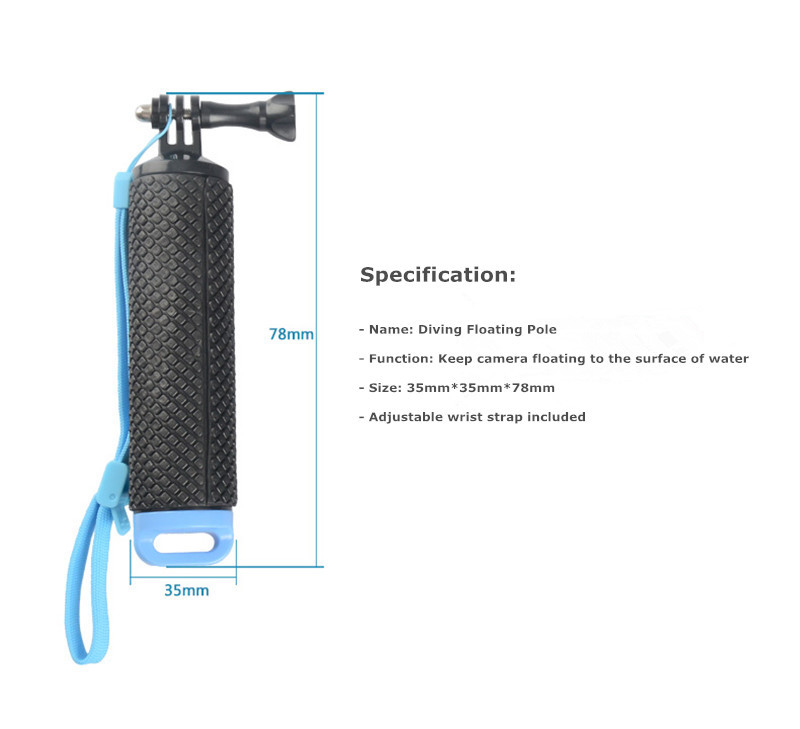 Floating Hand Grip Handle Mount Accessory Float For Camera Gopro Hero 2 3+ 4 5