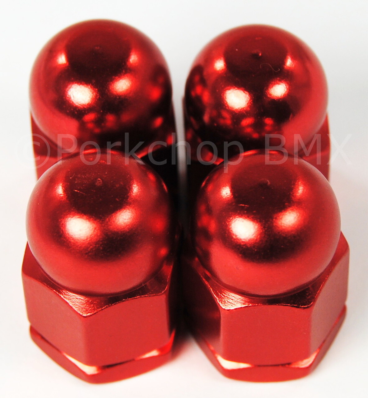 Aluminum alloy BMX acorn axle nut 3/8" X 26T - RED ANODIZED