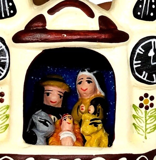 Novica Ayacucho Peru Mini Church Nativity – Hand Painted Ceramic Retablo 4”