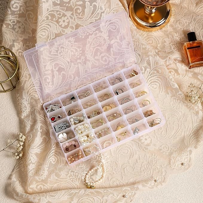 Clear Plastic Organizer Box with Dividers