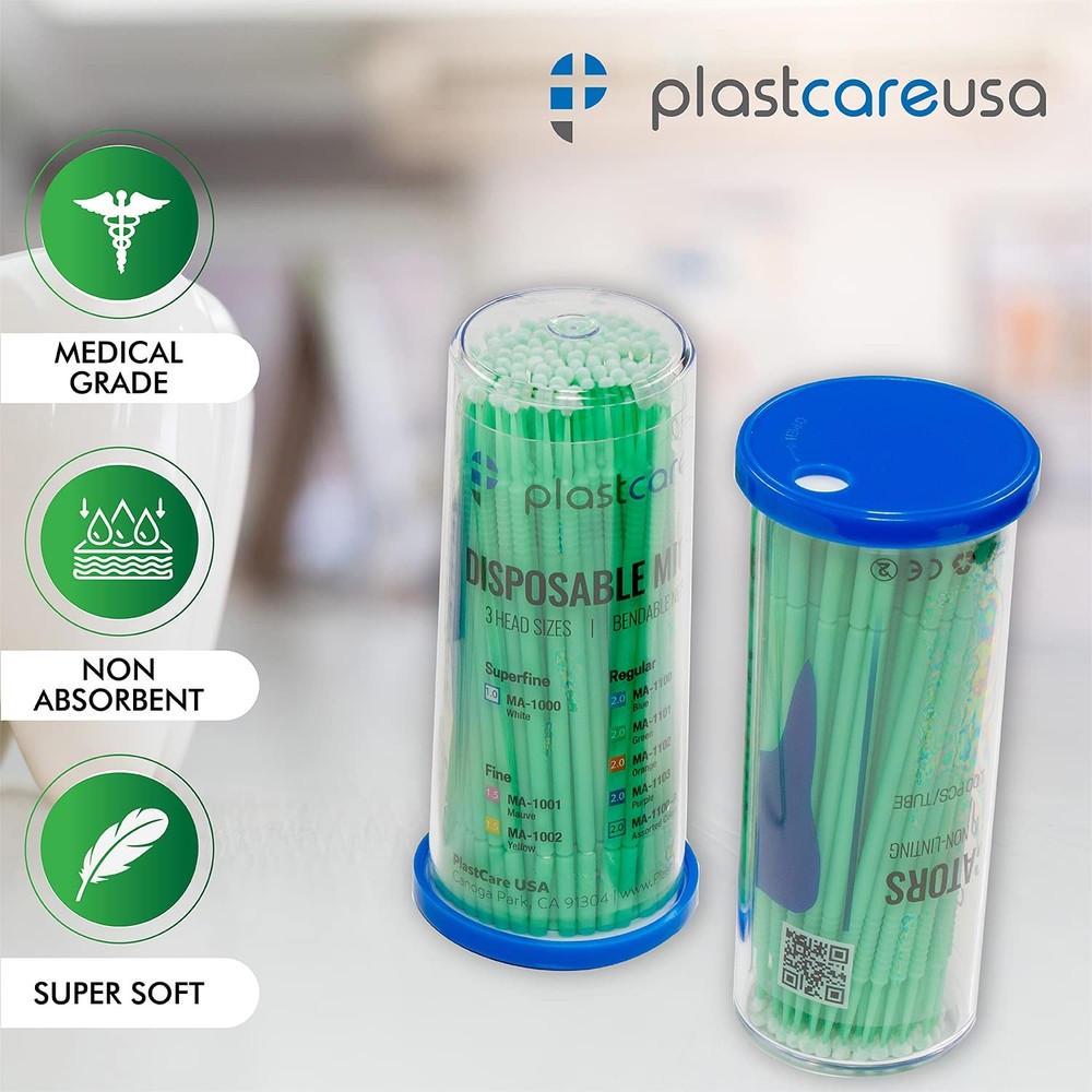 400 Regular Micro Applicator Brushes - Disposable Dental Microbrushes with Be...