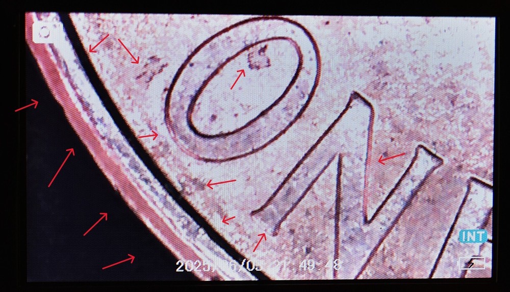 2001 Penny Multi Strike Error Double Die, Die Cracks, Initials Obscured