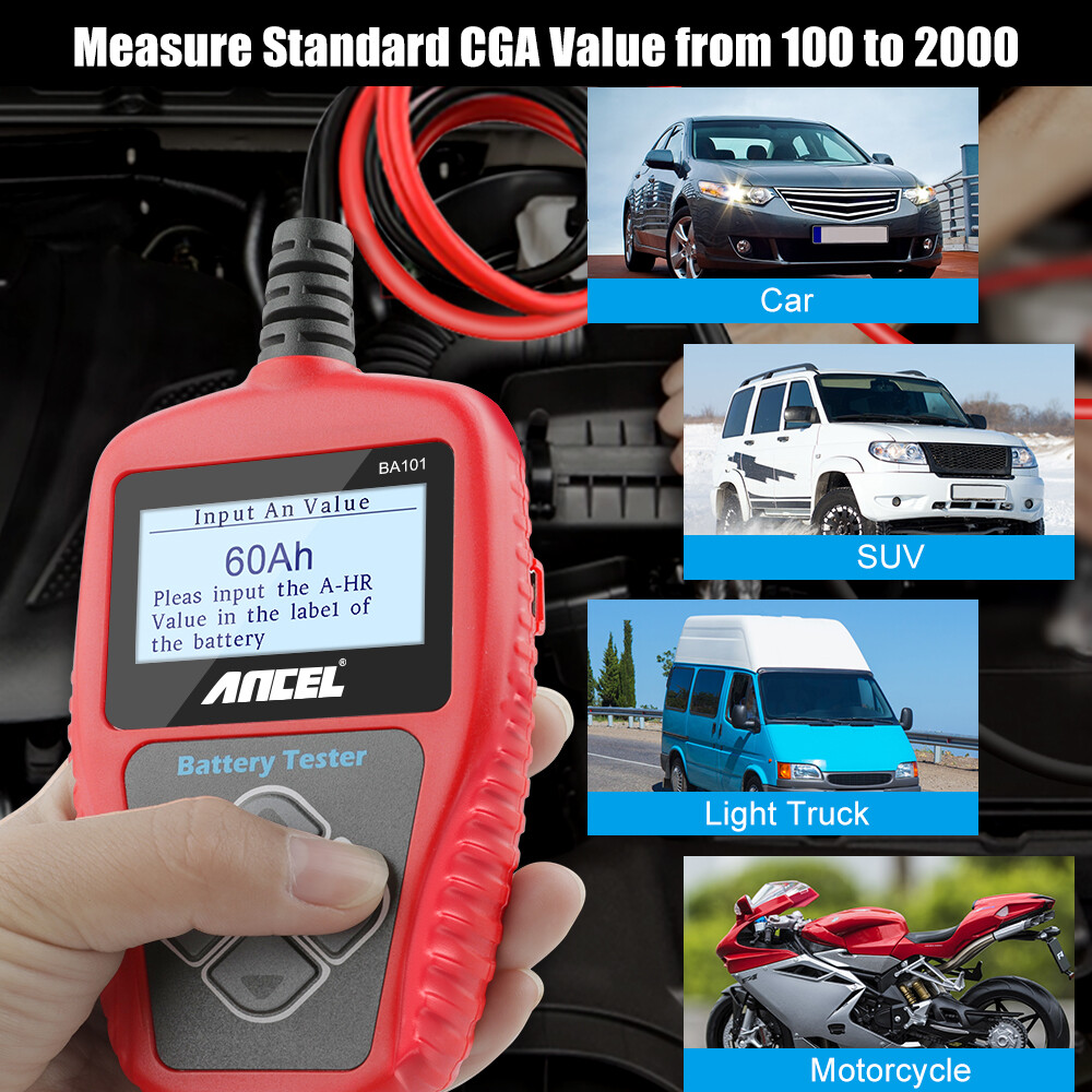 ANCEL BA101 Car Battery Tester 12V Load Tester Charging System Digital Analyzer