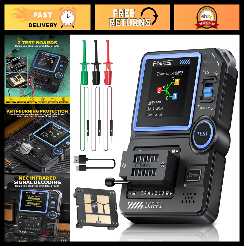 Transistor Tester LCR Meter - MOSFET, Diode, Capacitor, SMD Component Analyzer,