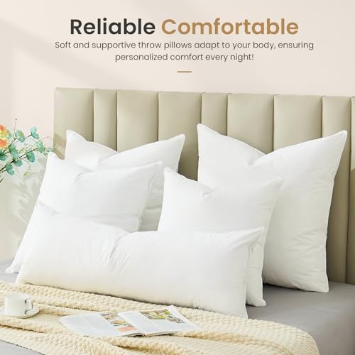 14x36 Pillow Inserts Set of 2, Down Feather Throw Pillow Inserts, Decorative