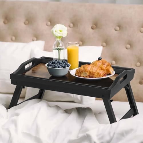 Bed Tray Table Breakfast Trays Serving Tray Bamboo Bed Laptap Floding Legs