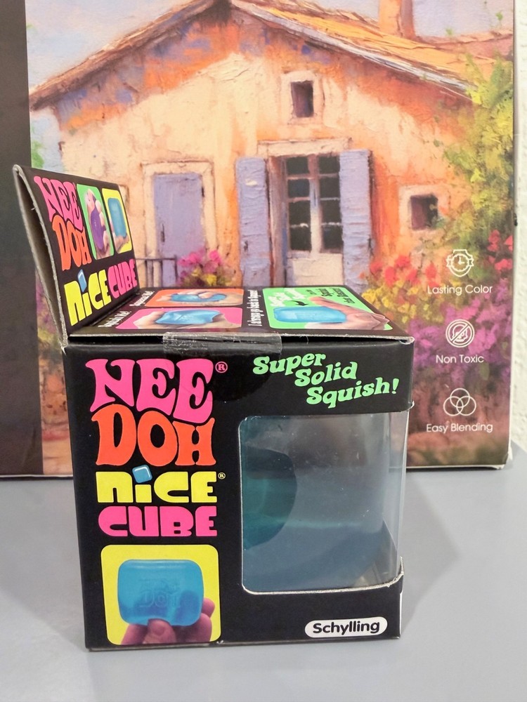 Nee Doh Nice Cube Super Solid Squish (Blue) New Sealed