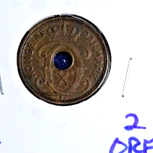 DENMARK 1929 (2 ORE)  "U-GRADE"  KM827.2 CIRCULATED