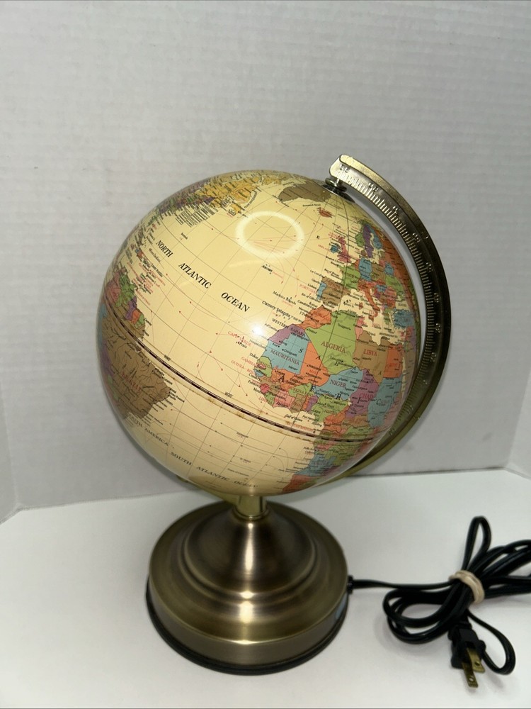8” World Globe Lamp Replogle Globes Inc NEEDS NEW BULB