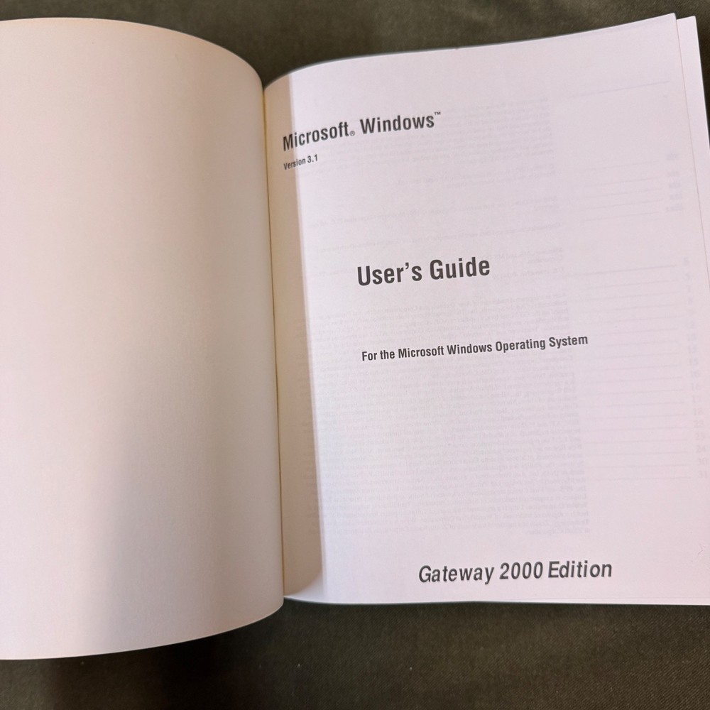 Vintage - Gateway 2000 Edition Microsoft Windows 3.1 Users Guide