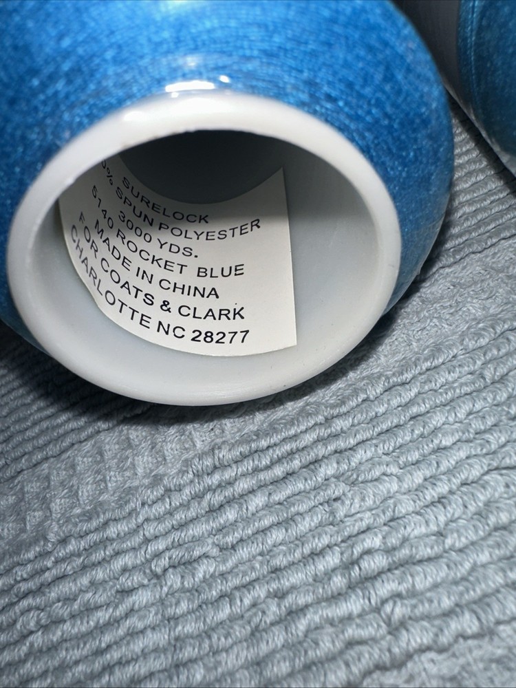 Coats Surelock 4 Spools 5140 Rocket Blue Polyester Thread,3000 Yds