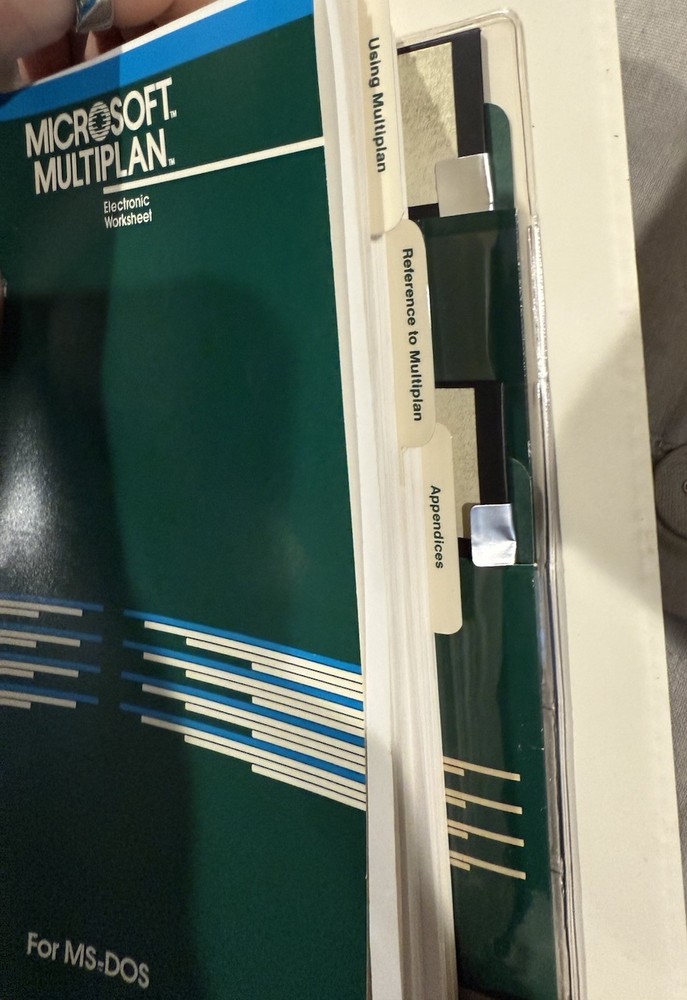 Vintage Microsoft Multiplan electronic worksheet set For MS-DOS