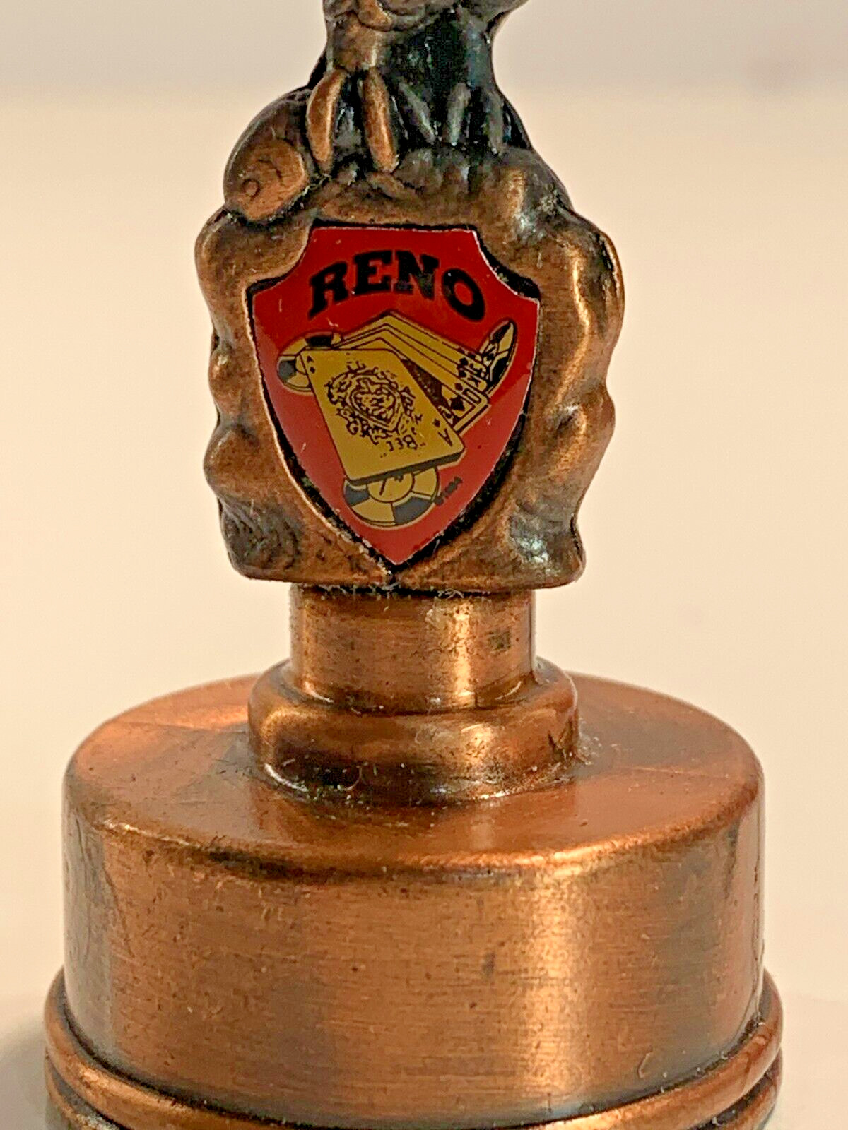 Vintage Metal Pencil Sharpener Reno Nevada Eagle Statue Casino Souvenir PSA3