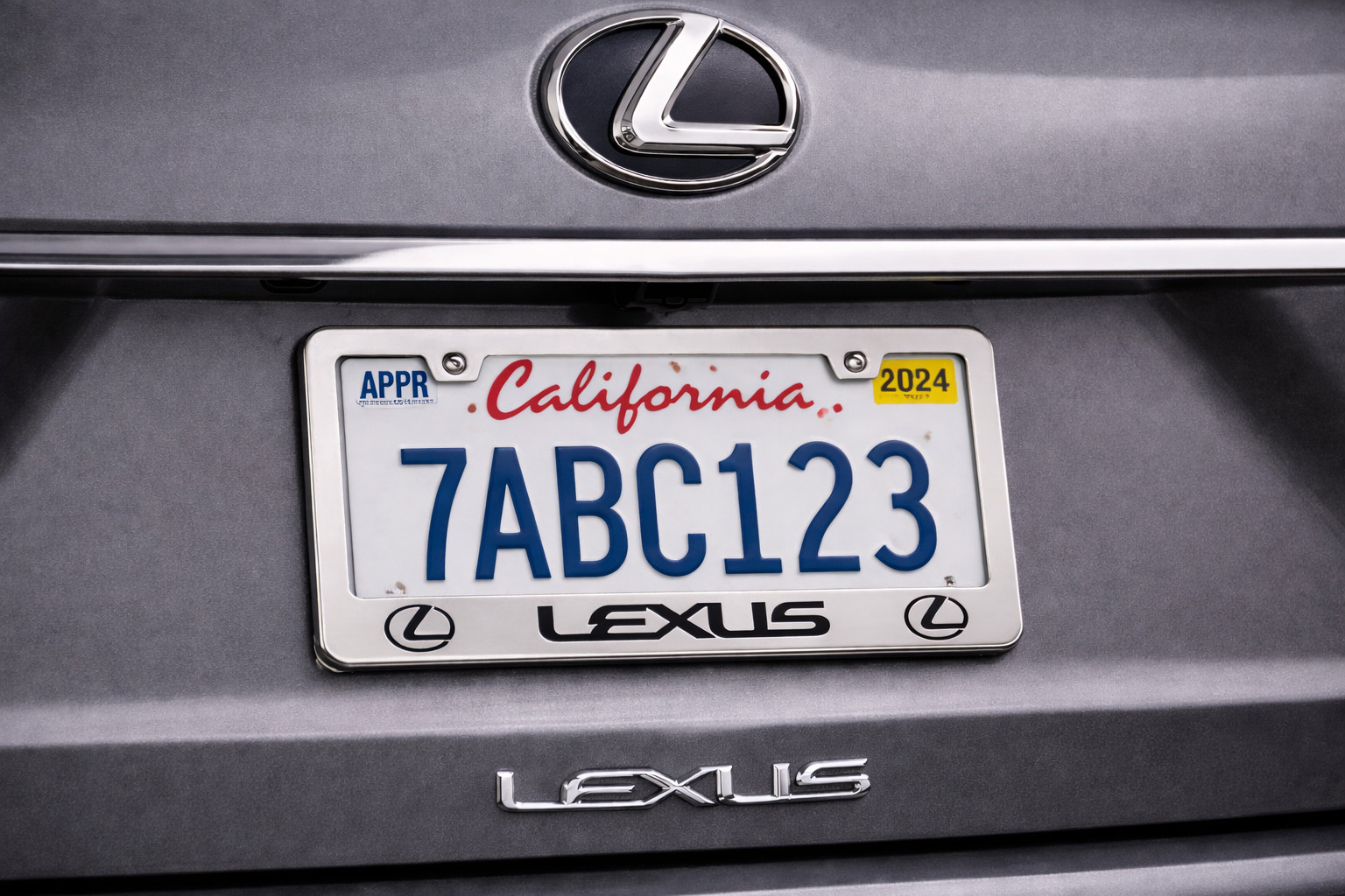2 pcs -Lexus- Silver Stainless Steel License Plate Frame