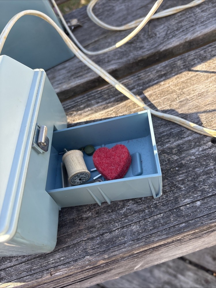 Sisters Electic Mini Sewing Machine Blue In Case Parts Only