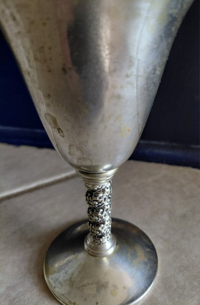 Vintage Silver Plate Beyoa Metalware Goblet Cup Tableware Accent Decor