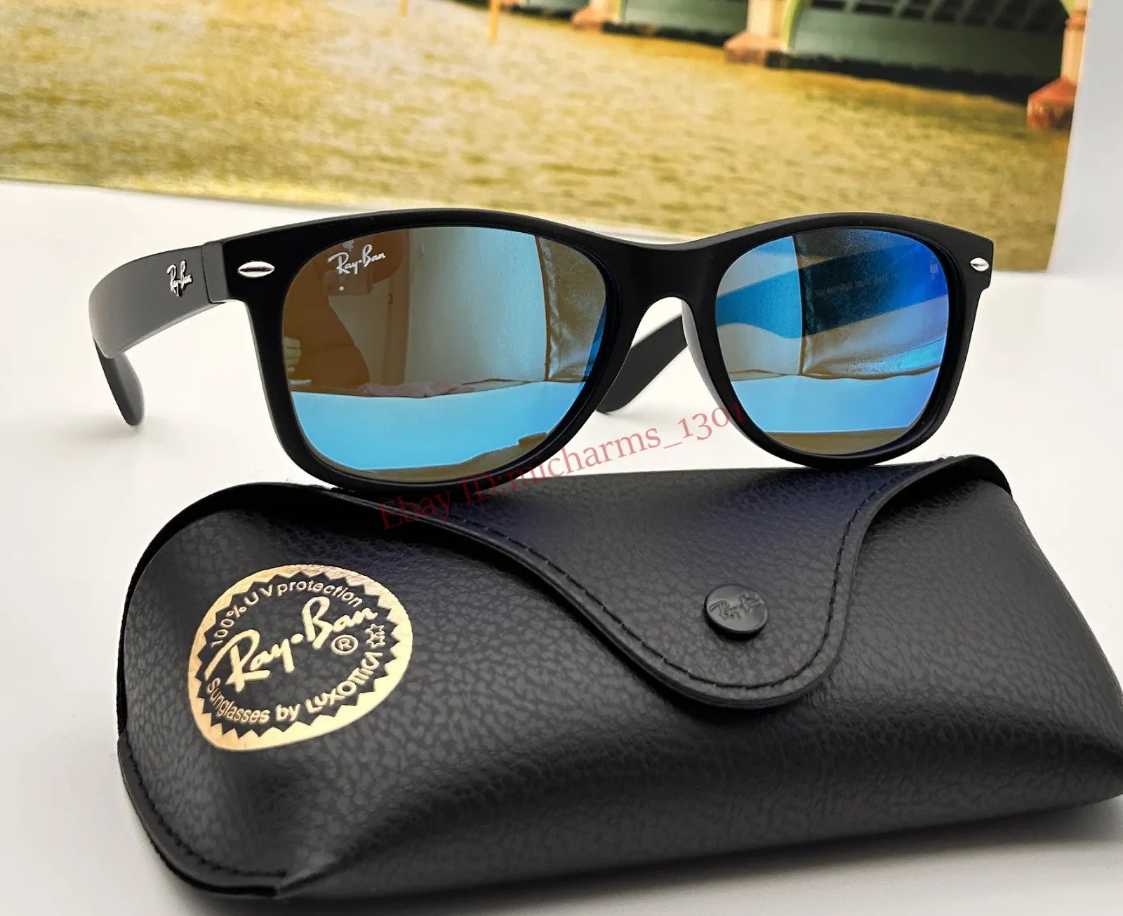 Ray-Ban Wayfarer FLASH Rb2132 Lens Blue Flash 622/17 Sunglasses 55mm