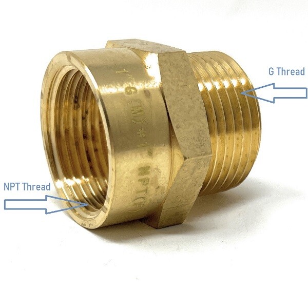 G Thread (Metric BSPP) Male to NPT Female Adapter - Lead-Free (1" x 1")