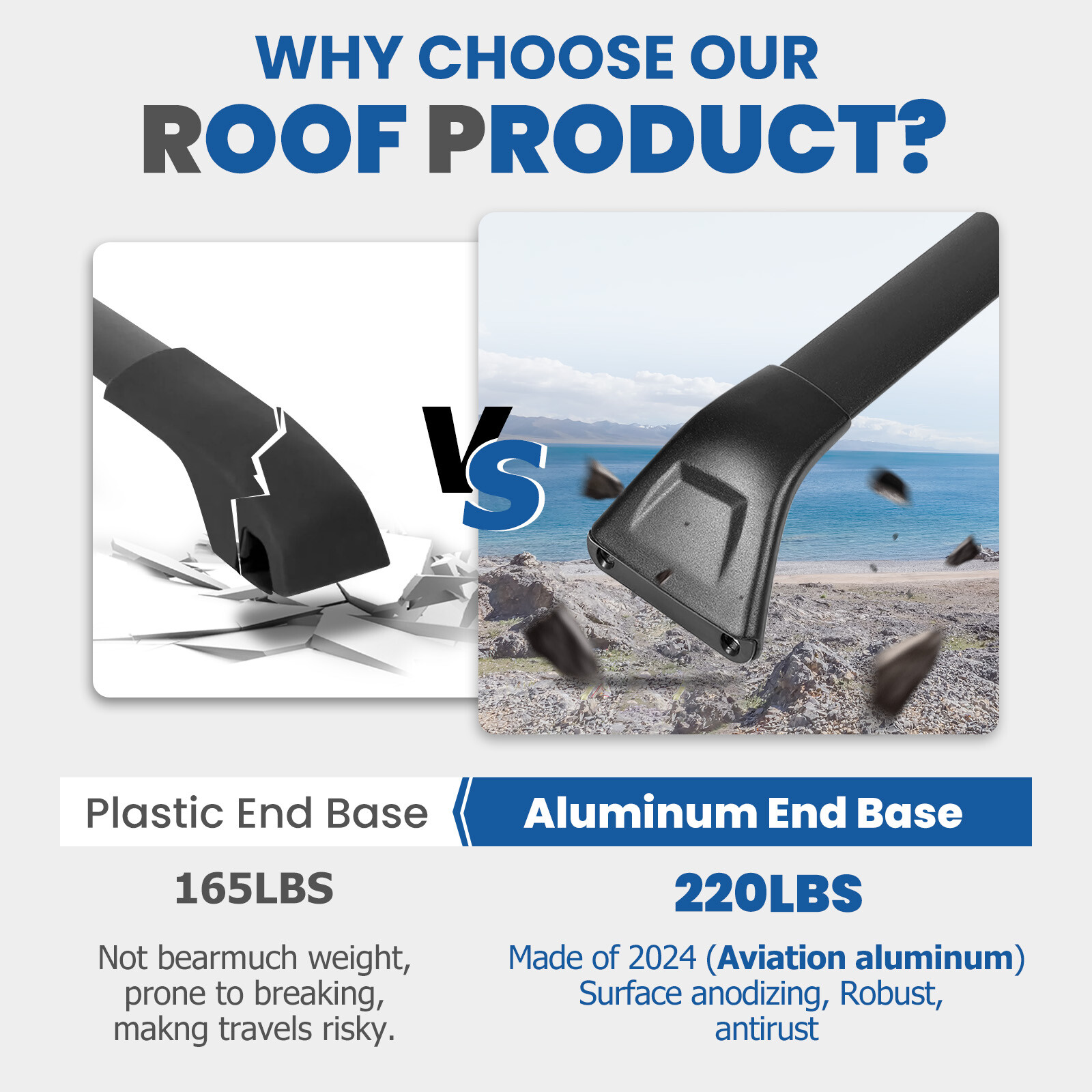 220 LBS Roof Racks Cross Bar Side Rail Fit for Mazda CX-5 CX5 2017-2024 Aluminum